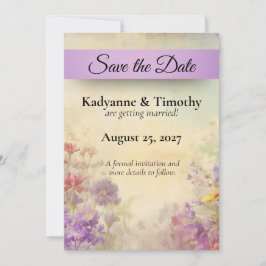 Gorgeous Wild Blume Elegante Hochzeit Save The Date