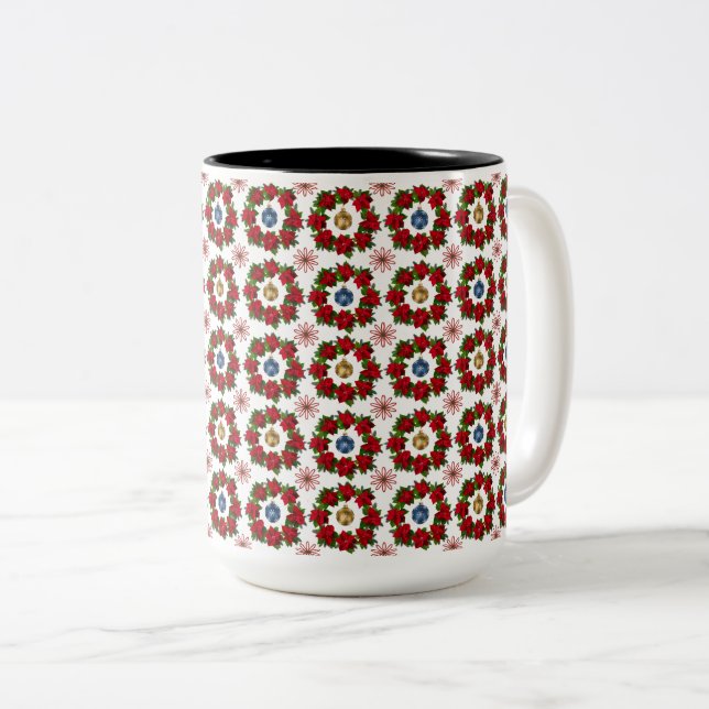 Gorgeous Xmas Floral Zweifarbige Tasse (VorderseiteRechts)