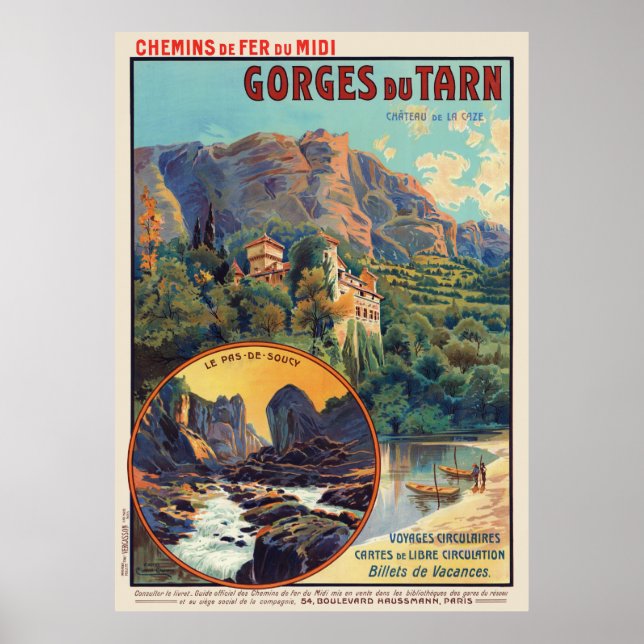 Gorges du Tarn France Vintage Poster 1912 (Vorne)
