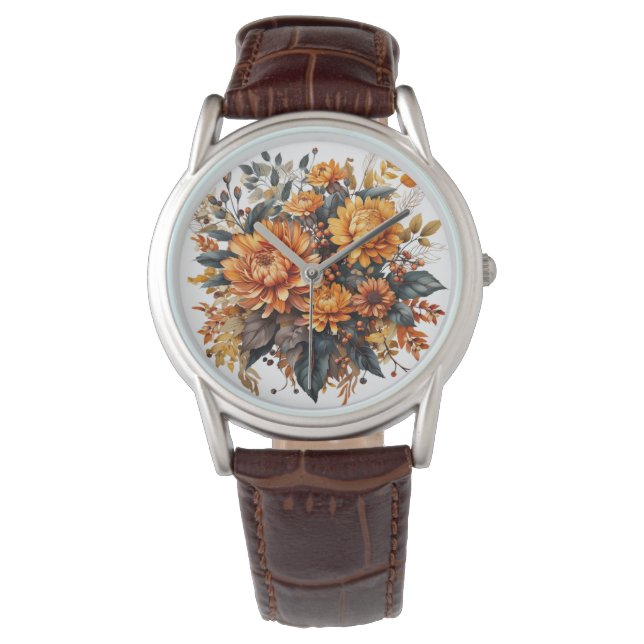 Gorgeus Fall Floral Armbanduhr (Vorderseite)