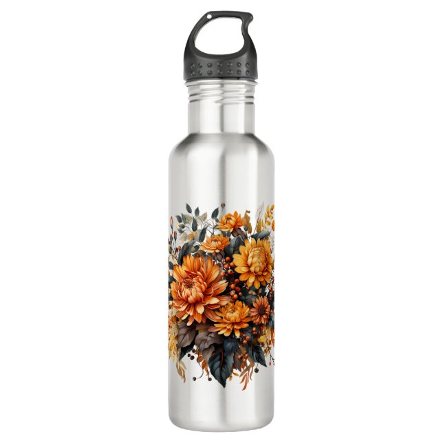 Gorgeus Fall Floral Edelstahlflasche (Vorderseite)