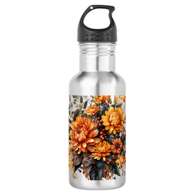 Gorgeus Fall Floral Edelstahlflasche (Vorderseite)