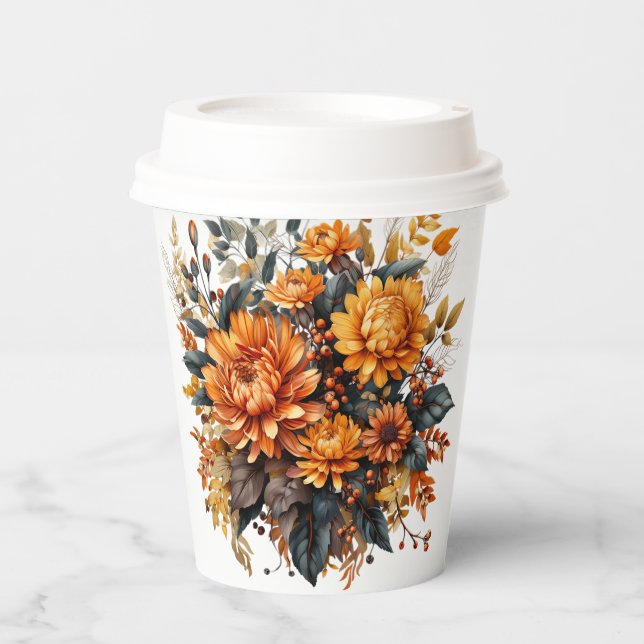 Gorgeus Fall Floral Pappbecher (Vorderseite)