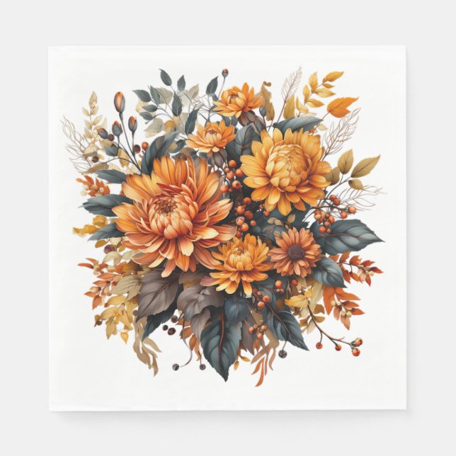 Gorgeus Fall Floral Serviette (Vorderseite)