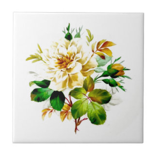 Gorgey White Rose Floral Fliese