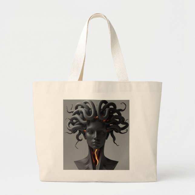 Gorgon Abstract Graphite Tote Bag (Devant)