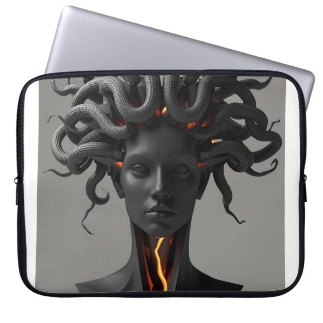 Gorgon Geometric Graphite Laptop Sleeve (Vorderseite)