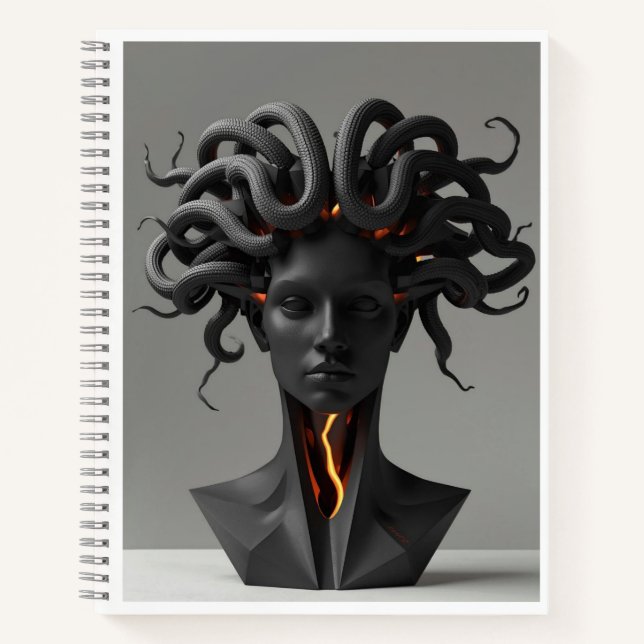 Gorgon Geometric Graphite Notebook Notizbuch (Vorderseite)