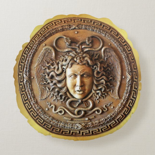 Gorgon Rundes Kissen (Vorderseite)