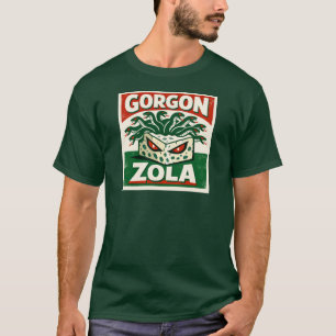 Gorgon Zola Retro-Käse-Monster-Wortspiel T-Shirt