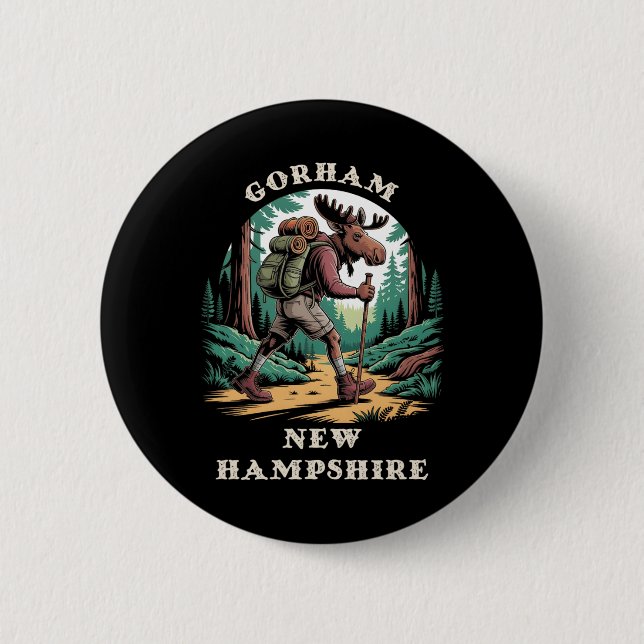 Gorham New Hampshire Nh Mountains Hiking Trail Moo Button (Vorderseite)