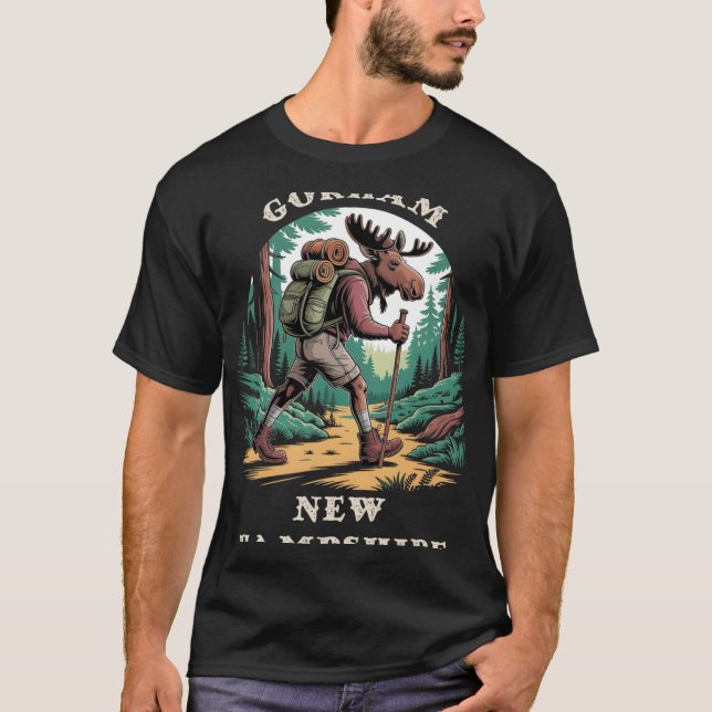 Gorham New Hampshire Nh Mountains Hiking Trail Moo T-Shirt (Vorderseite)