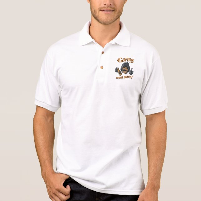 Gorila Beer White Polo Shirt (Vorderseite)