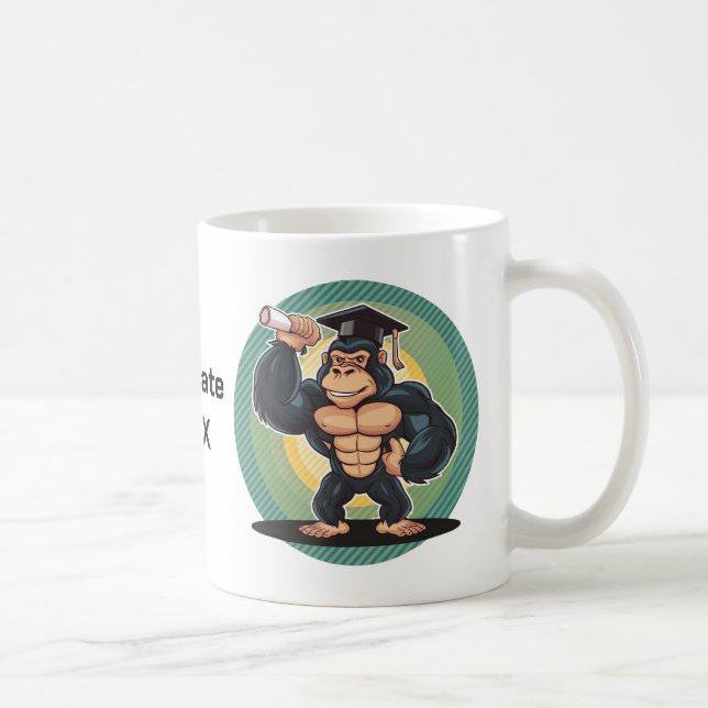 Gorilla Abschluss Personalisiert Kaffeetasse (Rechts)