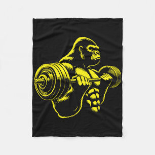 Gorilla-Affe-Fitnessstudio-Gewichtheben-Bodybuildi Fleecedecke