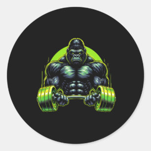 Gorilla-Affe-Gym-Kleidung Bodybuilding-Training Mo Runder Aufkleber