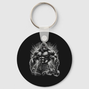 Gorilla-Affe-Gym-Kleidung Bodybuilding-Workout-Mot Schlüsselanhänger