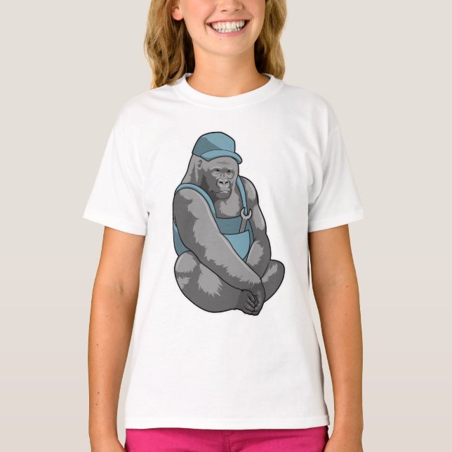 Gorilla als Handwerker mit Wrench T-Shirt (Vorderseite)