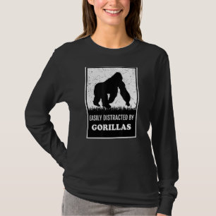 Gorilla Animal Ape leicht von Gorillas abgelenkt T-Shirt