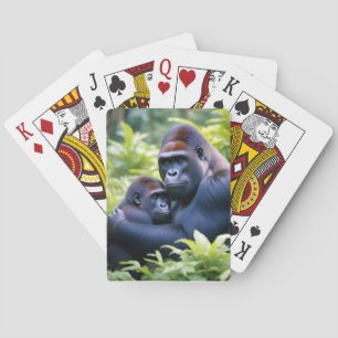 Gorilla Animal Nature Zuneigung Gekümmert Spielkarten