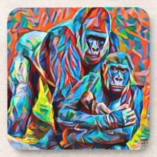 Gorilla Ape Abstrakte Tiere Kunst und Kultur Getränkeuntersetzer