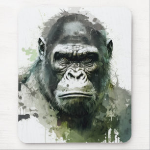 Gorilla Ape Animal Painting Wildlife Forest Mousepad