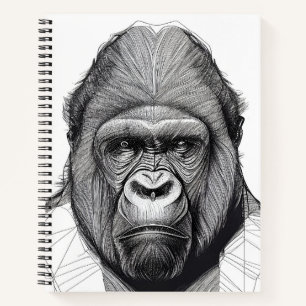 Gorilla Ape Wild Nature Animal Illustration Art Notizbuch