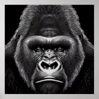 Gorilla Ape Wild Nature Animal Illustration Art