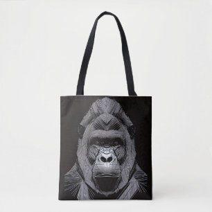 Gorilla Ape Wild Nature Animal Illustration Art Tasche
