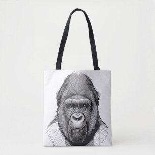 Gorilla Ape Wild Nature Animal Illustration Art Tasche