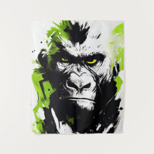 Gorilla Ape Wild Nature Free Spirit Art Malerei Wandteppich