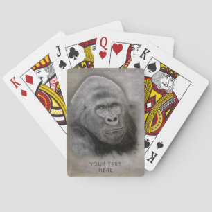 Gorilla Artist Zeichnend Spielkarten