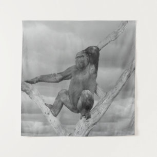 Gorilla auf einem Baum Wandteppich