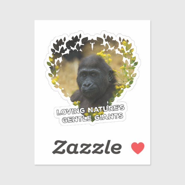 Gorilla Baby - Die sanften Giganten der Natur lieb Aufkleber (Blatt)