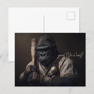Gorilla Baseball Player Postkarte