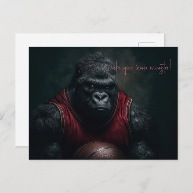Gorilla Basketball Player Postkarte (Vorne/Hinten)