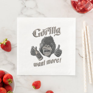 Gorilla Beer White Paper Napkin Serviette