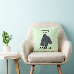 Gorilla beobachtet euch den Funny Gorilla Kissen