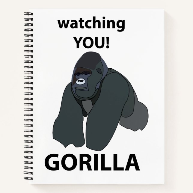 Gorilla beobachtet euch den Funny Gorilla Notizbuch (Vorderseite)