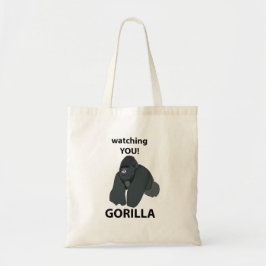 Gorilla beobachtet euch den Funny Gorilla Tragetasche