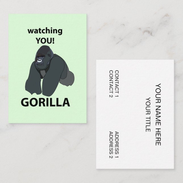 Gorilla beobachtet euch den Funny Gorilla Visitenkarte (Vorne/Hinten)