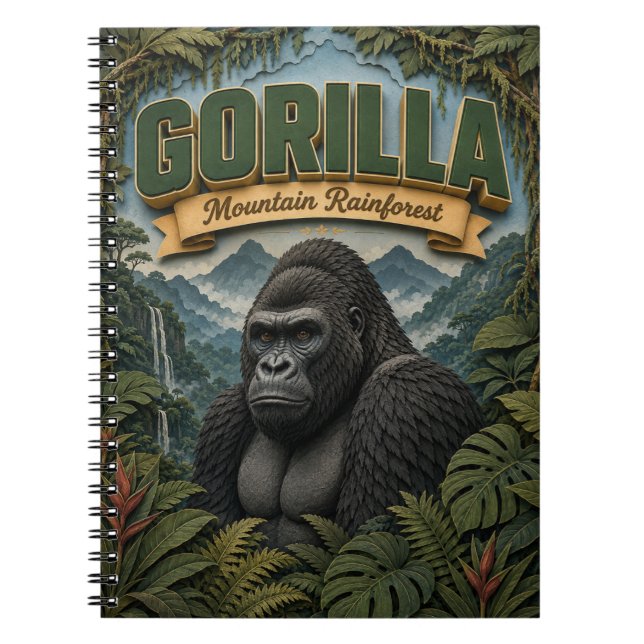 Gorilla-Bergregenwald POPCUT Notizblock (Vorderseite)