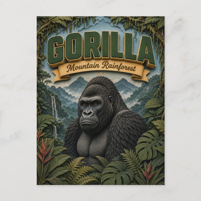 Gorilla-Bergregenwald POPCUT Postkarte (Vorderseite)