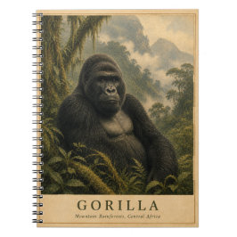 Gorilla-Bergregenwald VINTAGE Notizblock