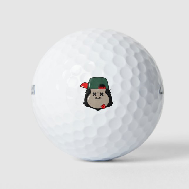 Gorilla Betrunken Golfball (Vorderseite)