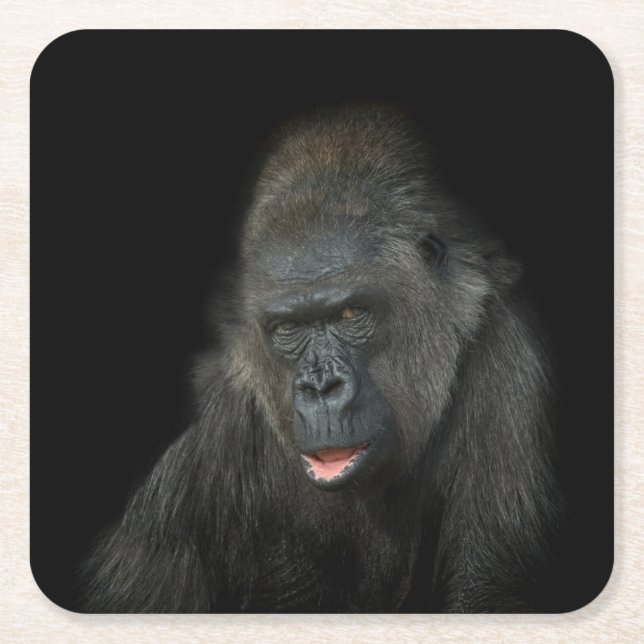 Gorilla Biddy Classic Rechteckiger Pappuntersetzer (Vorderseite)