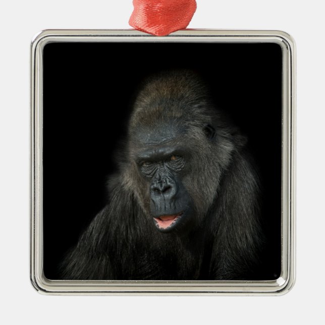 Gorilla Biddy Ornament Aus Metall (Vorne)