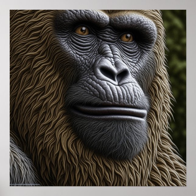 Gorilla, Bigfoot oder Sasquatch Nahaufnahme des Ge Poster (Vorne)