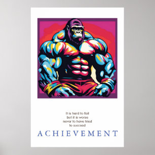 Gorilla Bodybuilder Motivierend Poster
