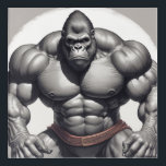 Gorilla Bodybuilder Pop Art Cartoon Zeichnend Acryl Wandkunst<br><div class="desc">Digital Computer Animal Art - Uni Pop Kunst - Wilde Tiercomputer Bilder</div>